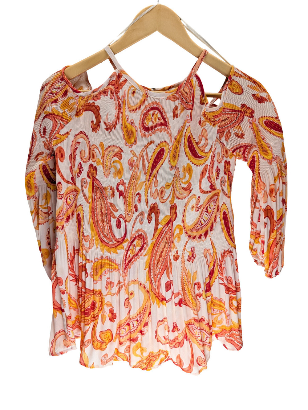 NWT Spense Paisley Cold-Shoulder Peplum Top – Women’s Large